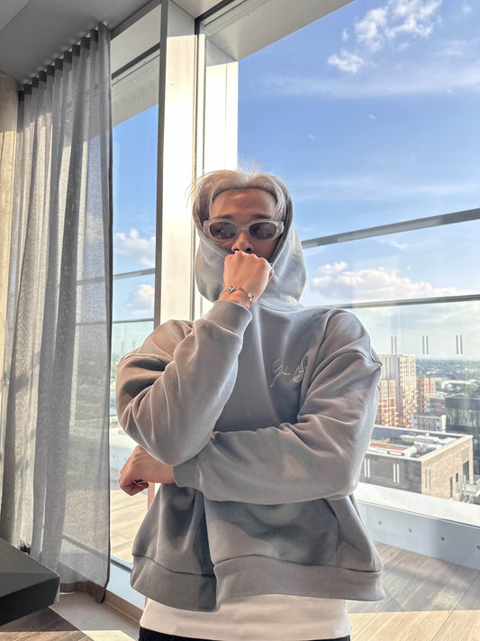 Heavyweight Signature Cropped Grey Hoodie